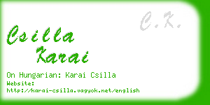 csilla karai business card